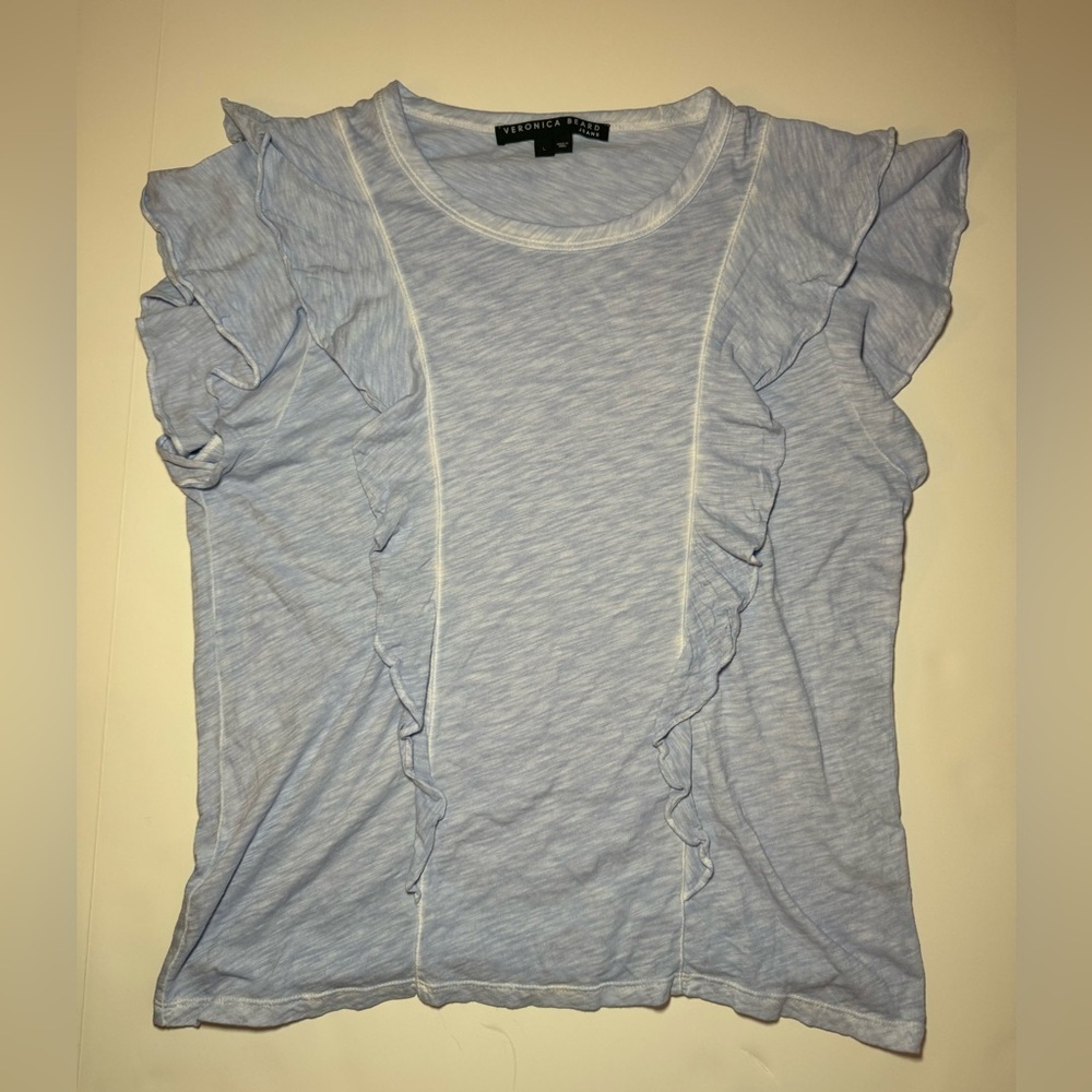 Veronica beard light purple ruffle top size L